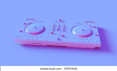 Blue DJ Decks / 3d Illustration / 3d Rendering