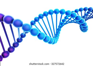 Blue DNA Helix On White Background