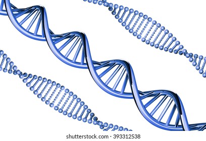 Blue DNA Outstanding, Dominant Gene, Isolated On White Background