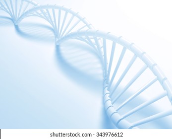 Blue Dna structure abstract background, 3D illustration.