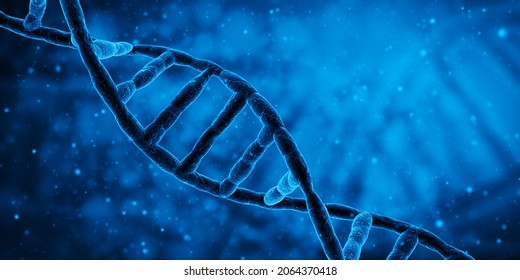 Blue DNA structure science research biology and medical concept. 3d Render illustration - Powered by Shutterstock