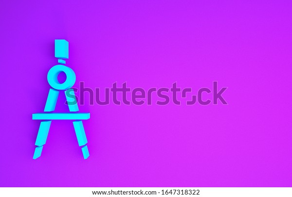 Blue Drawing compass
icon isolated on purple background. Compasses sign. Drawing and
educational tools. Geometric instrument. Minimalism concept. 3d
illustration 3D
render