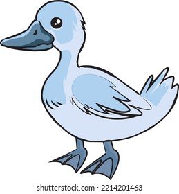 Blue Duck Cartoon Illustration Design