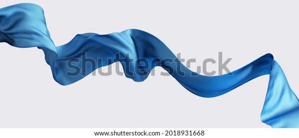 Blue dynamic Cloth\
silk scarf movement, floating fabric background, 3d rendering\
elegant silk textiles\
fly