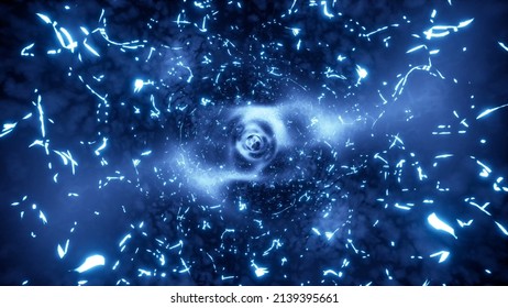 Blue Electric Particles Portal Effect