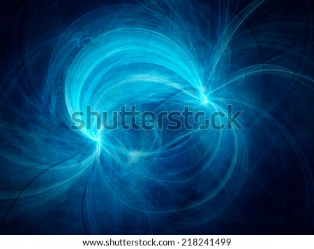 Blue electromagnetic field, computer generated abstract background