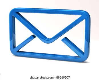 Blue Email Icon On White Background