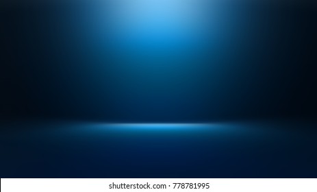 Blue empty room studio gradient used for background   display your product