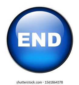 Blue End Button Over White Background Stock Illustration 1561864378 ...