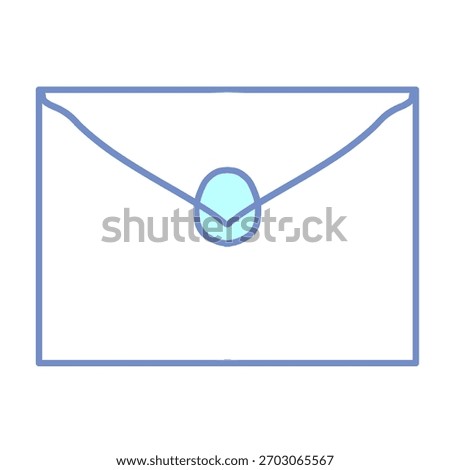 A blue envelope illustration element 
