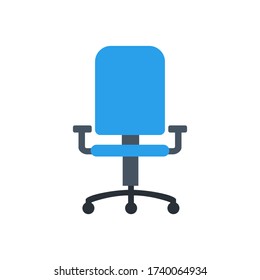 Blue Ergonomic Chair Illustration Design