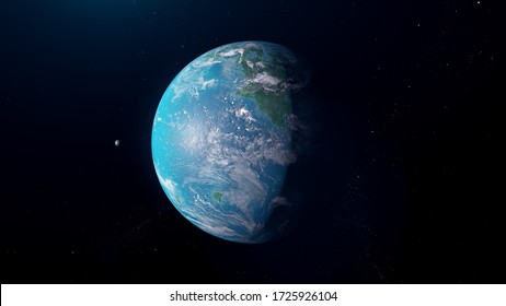 Blue Exoplanet 3d Render For Background