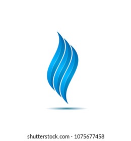 Blue Fire Symbol. Gas Company Logo Template