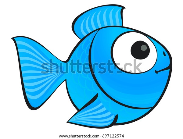 青い魚 水族館の魚のシルエットイラスト デザイン用のカラフルなアニメの平らな水族館魚のアイコン 分離型イラスト のイラスト素材 697122574