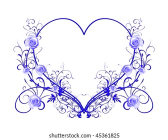 Blue Floral Heart Stock Illustration 45361825 | Shutterstock