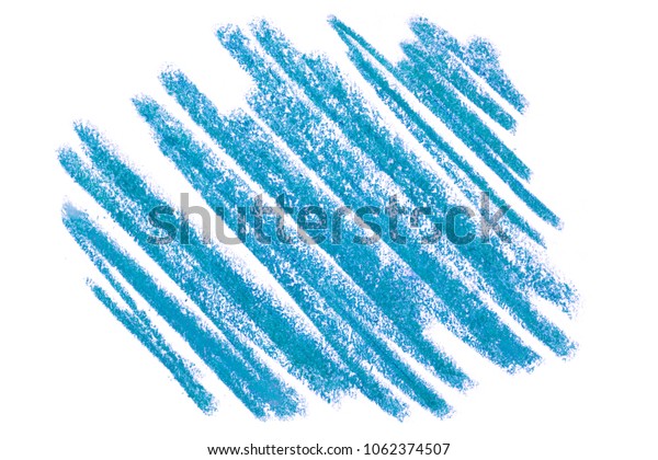 青いクレヨンの花が咲く ワックスクレヨンの鉛筆 ダッシュテストで染みを落とす のイラスト素材