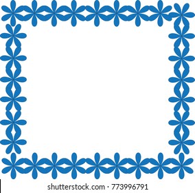 Blue Flower Square Frame White Background Stock Illustration 773996791 ...