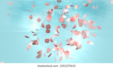 blue flowers scattered background
