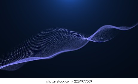 Blue flowing wave particles background, futuristic glowing particles technology background, 3d render wave line dot abstract, Big data technology background, cyberspace technology concept - Powered by Shutterstock