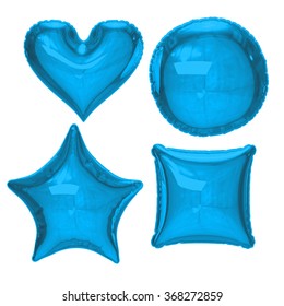 Blue Foil Balloon Set With Clipping Path
