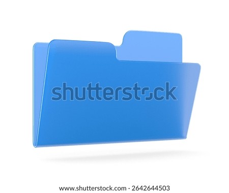Blue folder on white background. Isolated 3D illustration