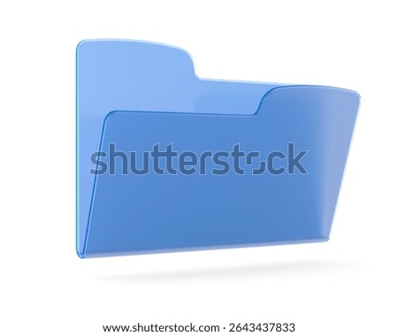Blue folder on white background. Isolated 3D illustration