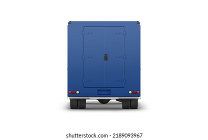 Blue Food Truck Mockup Isolated On White Background 3d Render