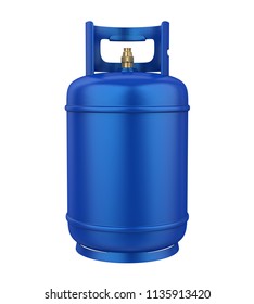 Blue Gas Cylinder Isolated. 3D Rendering