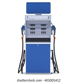 Blue Gas Pump On White Background. 3d Render. Isolated