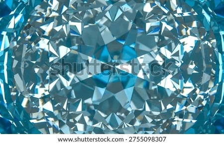 Blue gem surface 3d brilliant facets reflecting