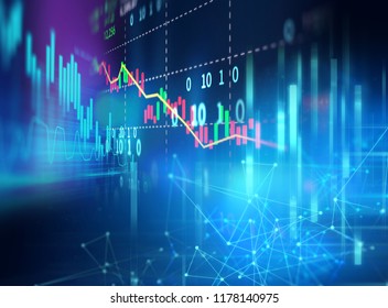 Financial Stock Market Graph On Technology Stock Illustration 564442564