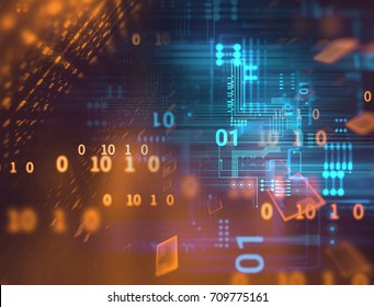 blue geometric abstract technology and science background