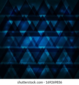 Blue geometric background with triangles - raster version 