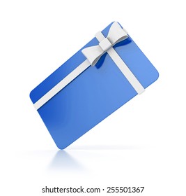 Blue Gift Voucher. 3d Render 