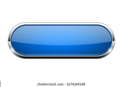 Blue Glass Button 3d Shiny Oval Stock Vector (Royalty Free) 1471958843