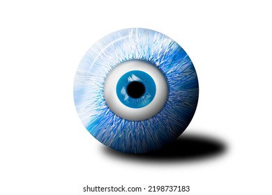 A Blue Glass Crystal Eye Ball Sphere 3d Dimensional Render Shiny Gloss Glossy Futuristic Spiritual Emotional Soulful Rendering