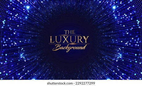 Blue Glitter Particles Royal Awards Graphics Background. Elegant Bokeh Shine Modern Template. Grand Luxury Premium Corporate Abstract Design Template. Banner Certificate Celebration Background.  - Powered by Shutterstock