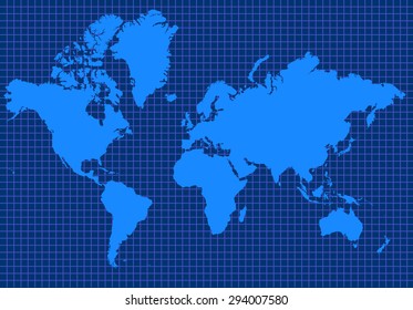 Blue Global Map Blue Grid Lines Stock Illustration 294007580 | Shutterstock