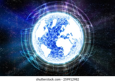 Blue globe abstract