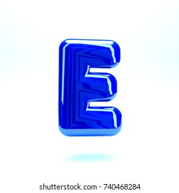 Blue Glossy Celebrate Letter E Bold Stock Illustration 740468284 ...