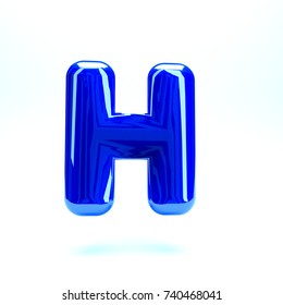 Blue Glossy Celebrate Letter H Bold Stock Illustration 740468041