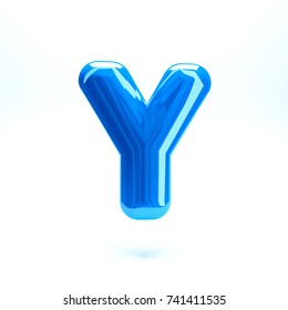 Blue Glossy Celebrate Letter Y Bold Stock Illustration 741411535 