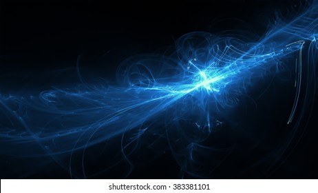 Blue Glow Energy Wave. Lighting Effect Abstract Background. This Image Is Suitable For Any Purpose, Such As Science, Fantastic, Sci-fi, Horror, Supernatural And Etc.