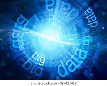 Blue glowing big data, computer generated abstract background