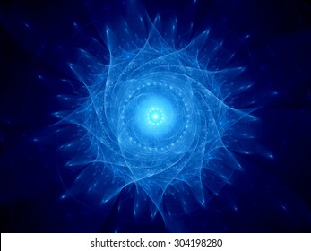 Blue glowing galactic object, computer generated abstract background