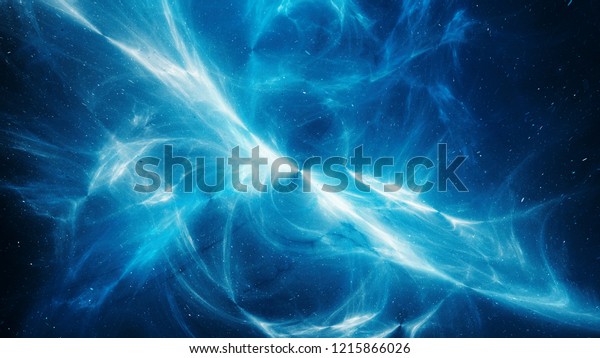 Blue glowing high\
energy plasma field in space, computer generated abstract\
background, 3D\
rendering