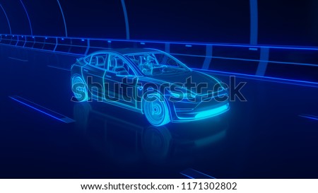 Similar – Image, Stock Photo Car ride through the night city No. 1
