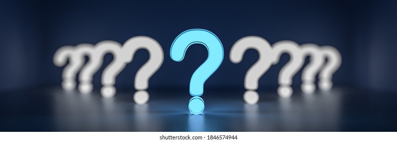 Blue Glowing Question Mark Center Other Stock Illustration 1846574944 ...