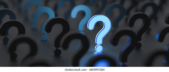 Blue Glowing Question Mark On Right Stock Illustration 1893997204 