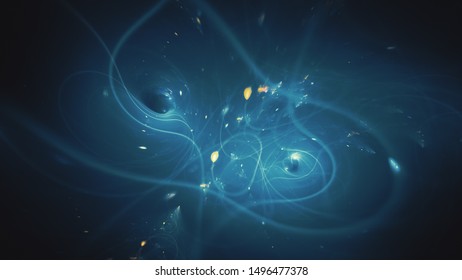 Blue Glowing Trajectories Around Black Holes Stock Illustration ...